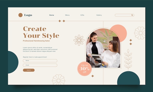 Modèle de coiffeur design plat