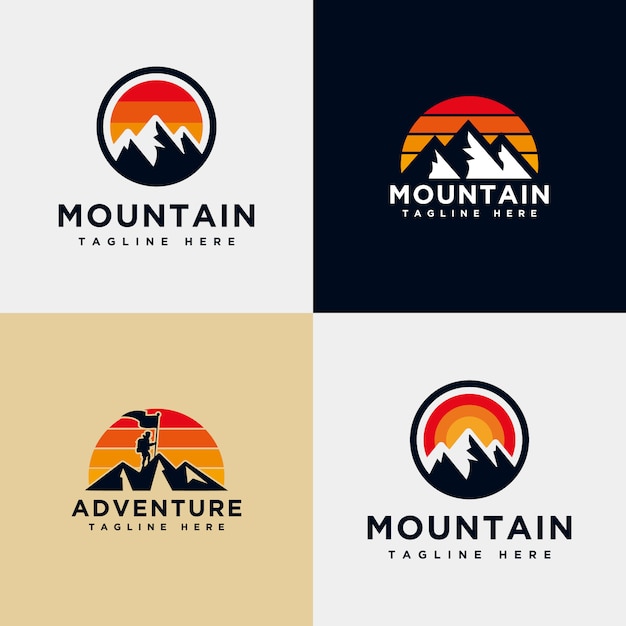 Modèle De Collection Logo Montagne