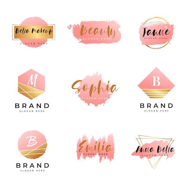 Modèle de collections de logo féminin premium vecteur