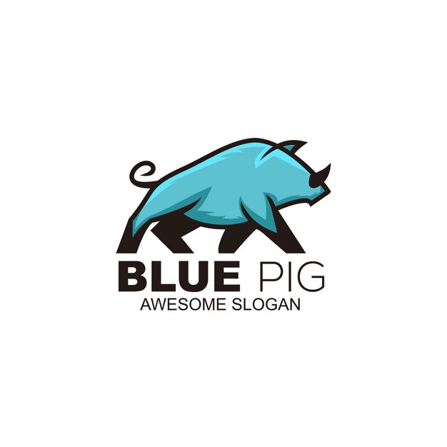 Modèle Coloré De Conception De Logo De Mascotte De Cochon