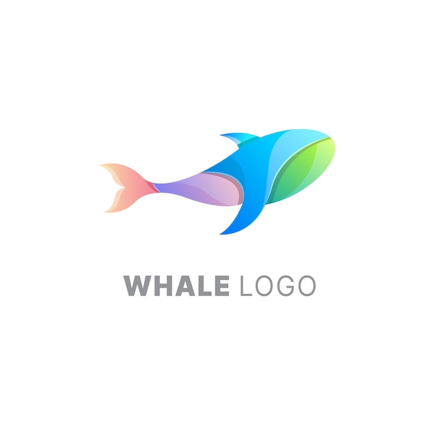 Modèle Coloré Dégradé De Conception De Logo De Baleine