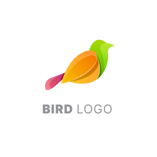 Modèle Coloré Dégradé De Conception De Logo D'oiseau