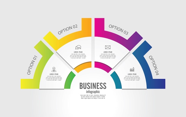 Modèle Coloré D'infographie De Présentation Entreprise Avec étapes