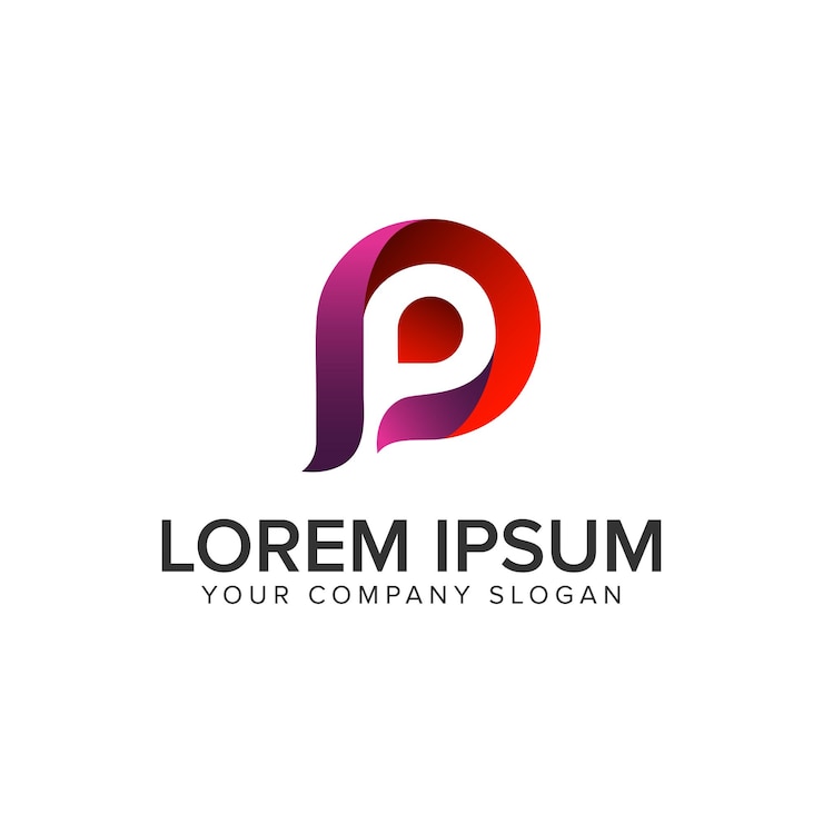 Vecteur modèle de concept de conception de logo moderne lettre p