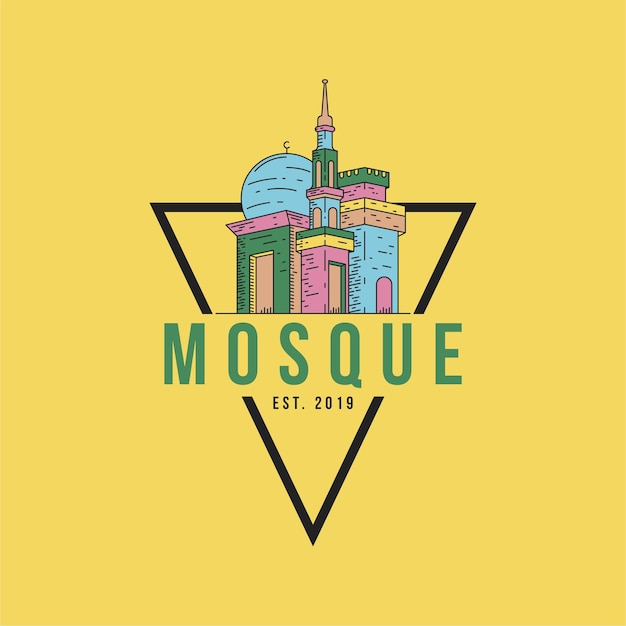 Modèle De Concept De Conception De Logo De Mosquée