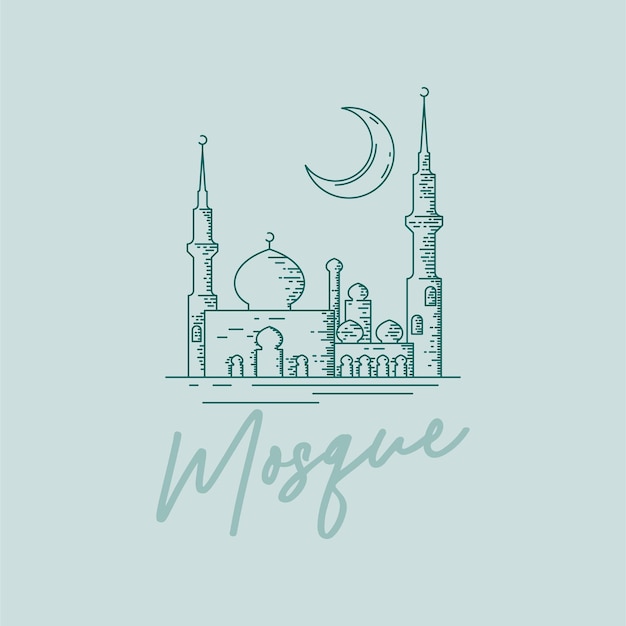 Modèle De Concept De Conception De Logo De Mosquée