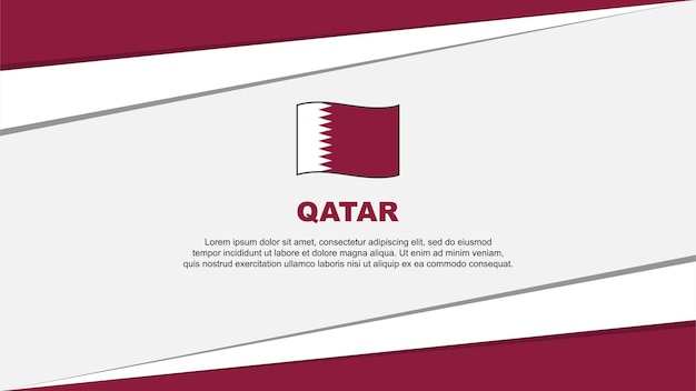 Modèle De Conception Abstraite Du Drapeau Du Qatar Bannière Du Jour De L'indépendance Du Qatar Illustration Vectorielle De Dessin Animé Bannière Du Qatar