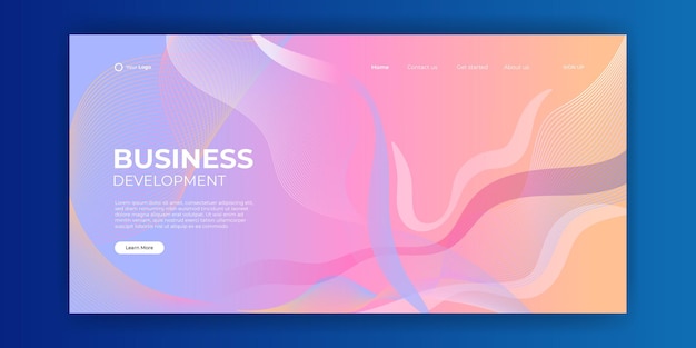 Modèle de conception abstraite à la mode avec des formes de flux 3D. Composition de gradient dynamique. Applicable pour les pages de destination, les couvertures, les brochures, les dépliants, les présentations, les bannières. Illustration vectorielle.