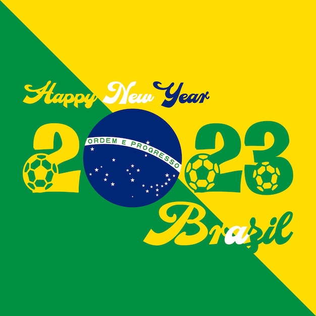 Modèle de conception d'affiche de bonne année Brésil 2023