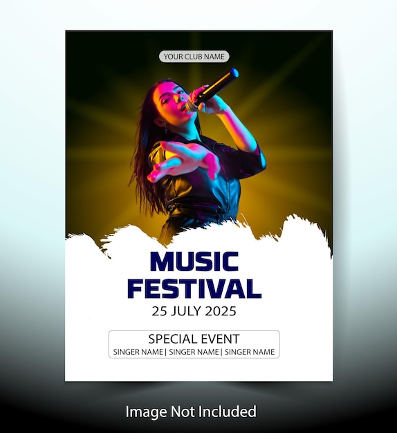 Vecteur modèle de conception d'affiche de festival de musique