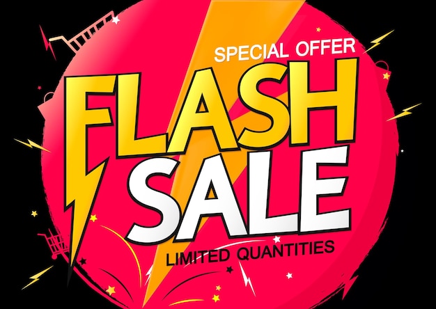 Modèle de conception d'affiche flash ou de bannière pour boutique et boutique en ligne
