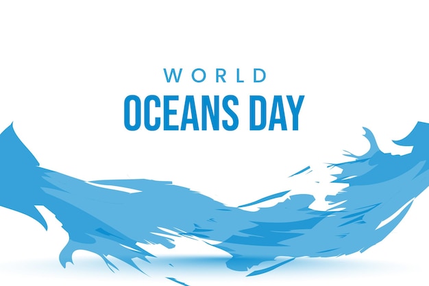 Modèle de conception d'affiche de médias sociaux de la journée mondiale des océans sur fond blanc