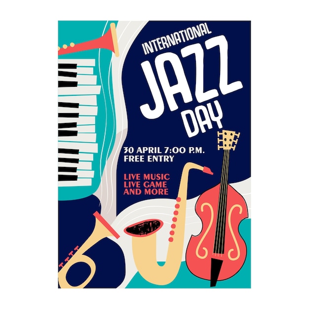 Modèle De Conception D'affiche De Musique Jazz