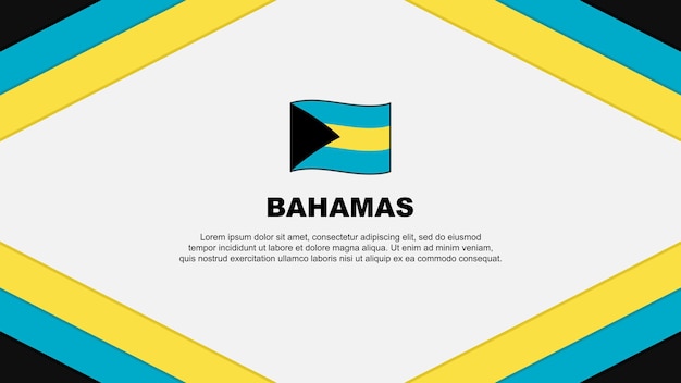 Modèle De Conception D'arrière-plan Abstrait Du Drapeau Des Bahamas Bannière Du Jour De L'indépendance Des Bahamas Illustration Vectorielle De Dessin Animé Modèle Des Bahamas