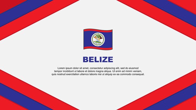 Modèle De Conception D'arrière-plan Abstrait Du Drapeau Du Belize Bannière Du Jour De L'indépendance Du Belize Illustration Vectorielle De Dessin Animé Modèle Du Belize