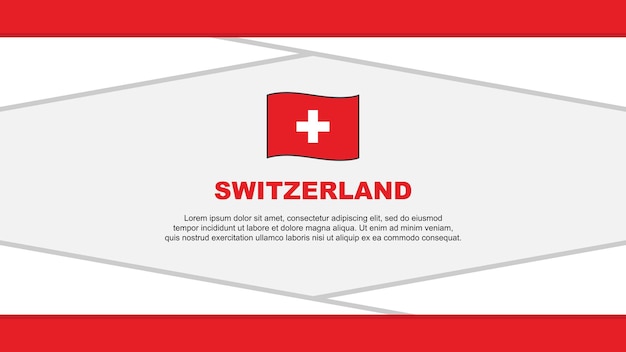 Modèle De Conception D'arrière-plan Abstrait Du Drapeau De La Suisse Bannière De La Fête De L'indépendance De La Suisse Illustration Vectorielle De Dessin Animé Suisse