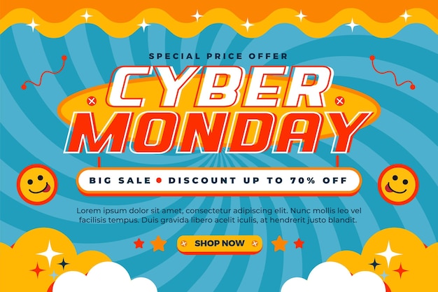 Le Modèle De Conception D'arrière-plan Cyber Monday Est Facile à Personnaliser