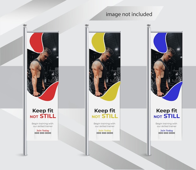 modèle de conception de bannière de bannières de publicité du centre de gymnastique