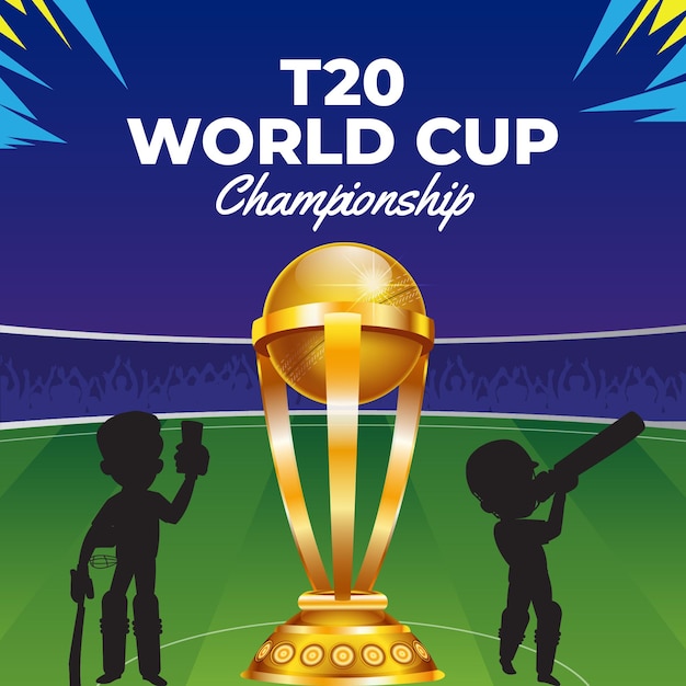 Vecteur modèle de conception de bannière de championnat de la coupe du monde t20
