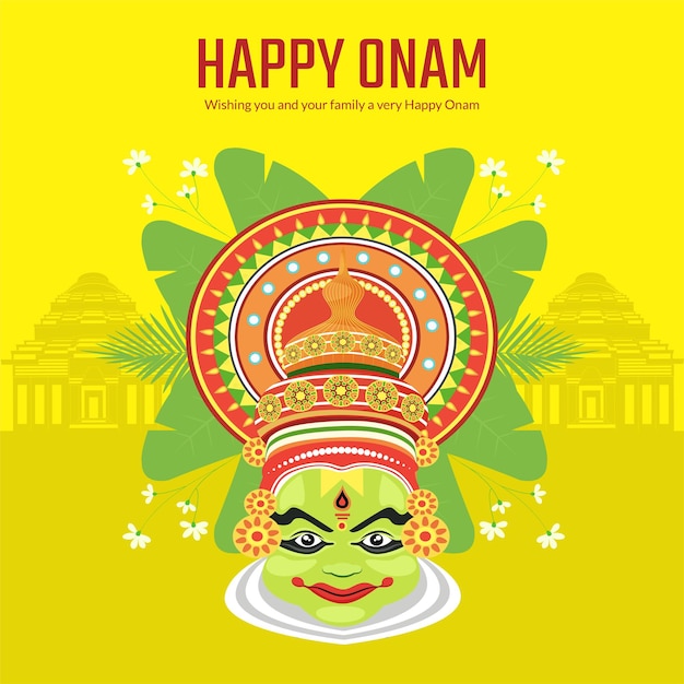 Modèle De Conception De Bannière De Festival Indien Happy Onam Réaliste