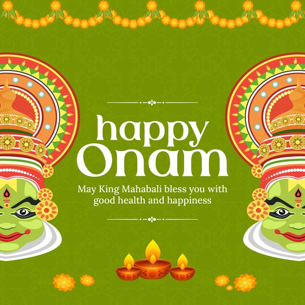 Modèle De Conception De Bannière De Festival Indien Heureux Onam