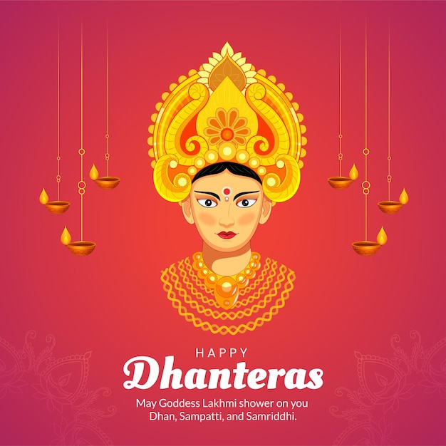 Vecteur modèle de conception de bannière de festival traditionnel happy dhanteras