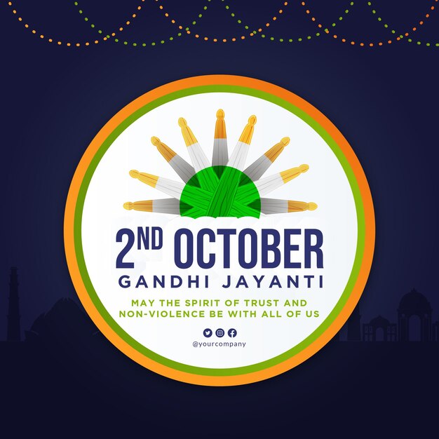 Modèle De Conception De Bannière Gandhi Jayanti