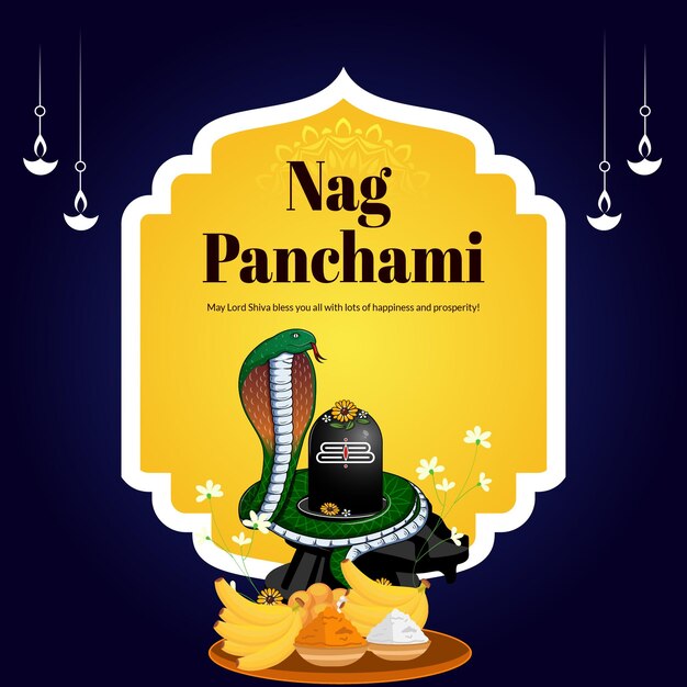 Modèle De Conception De Bannière Happy Nag Panchami