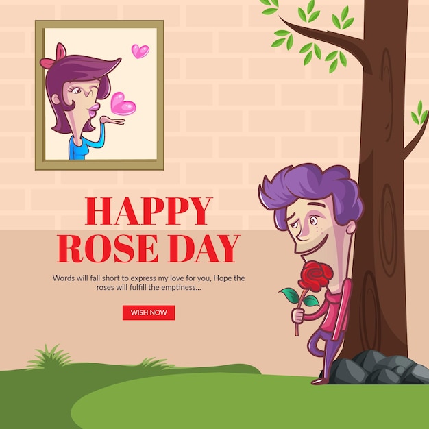 Modèle De Conception De Bannière Happy Rose Day