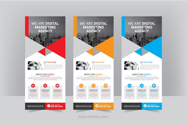 Modèle de conception de bannière à rouler moderne de Corportae Digital Marketing