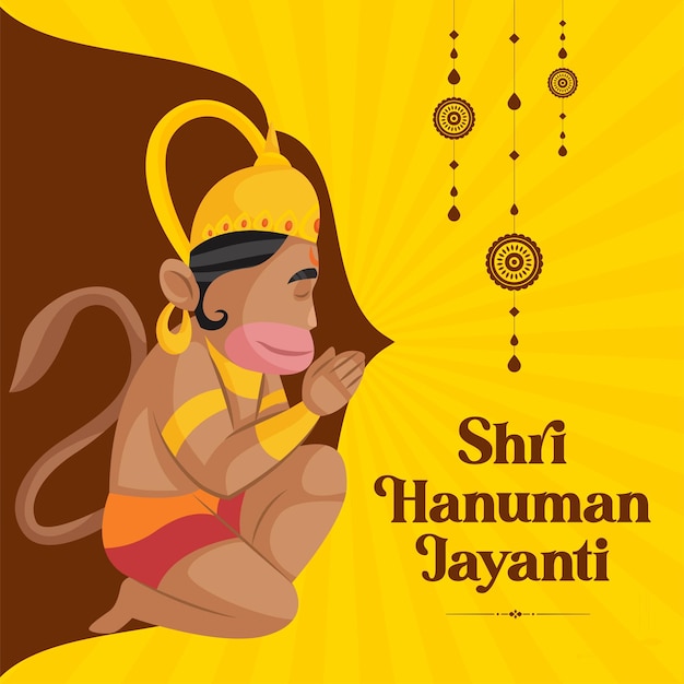 Vecteur modèle de conception de bannière shri hanuman jayanti