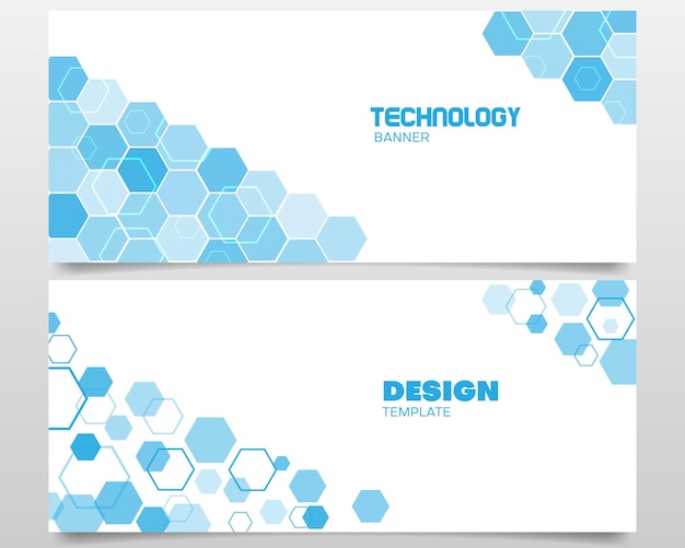 Modèle De Conception De Bannière Technologique Sertie De Bleu