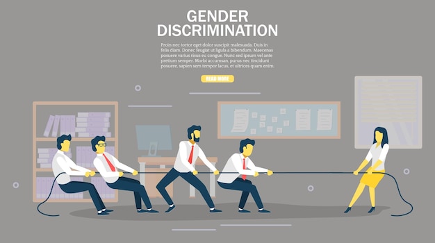 Modèle De Conception De Bannière Web Vecteur Discrimination Sexuelle