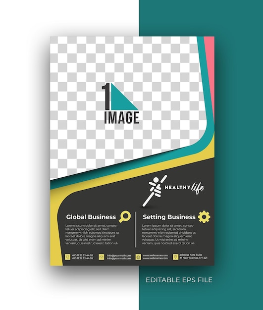 Modèle de conception de brochure d'affiche de dépliant A4 de vie saine