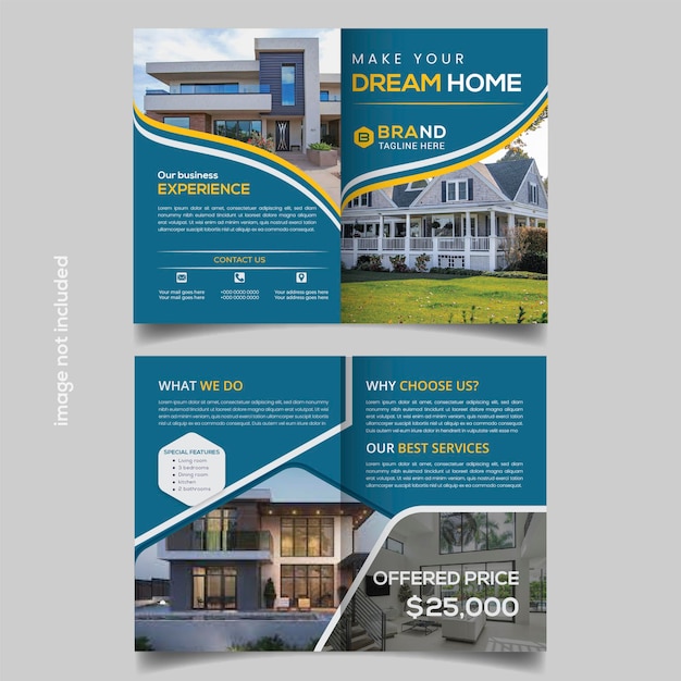 Modèle De Conception De Brochure Créative à Deux Volets Sur L'immobilier