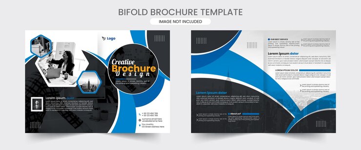 Vecteur modèle de conception de brochure à deux volets pour votre entreprise avec des formes minimales et modernes au format a4