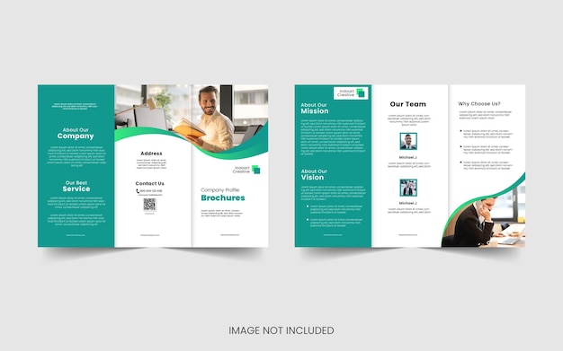 Modèle de conception de brochure d'entreprise à trois volets moderne