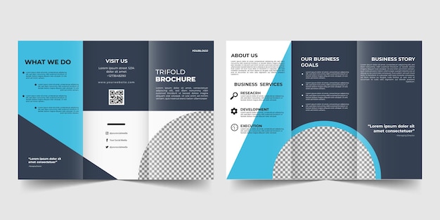 Modèle de conception de brochure tripla d'affaires d'entreprise formes géométriques annonces vectorielles modernes