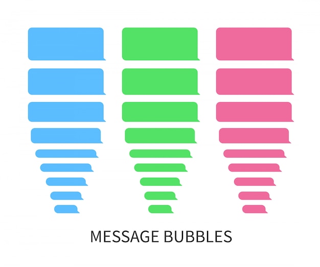 Modèle De Conception De Bulles De Message Pour Le Chat Ou Le Site Web De Messagerie. élément De Design Concept Plat Pour Le Web Et Les Applications.