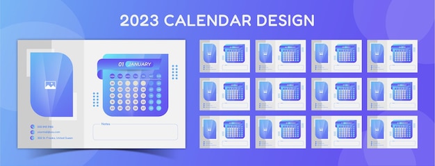 Modèle De Conception De Calendrier De Bureau Moderne 2023