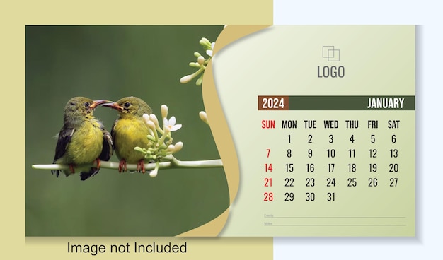 Calendrier de bureau Wildlife 2024 