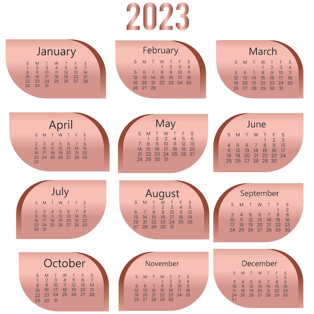 Vecteur modèle de conception de calendrier du nouvel an 2023