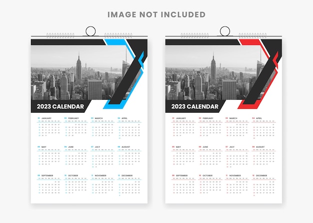 Modèle De Conception De Calendrier Mural Coloré 2023