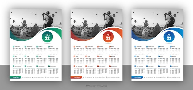 Modèle De Conception De Calendrier Mural D'entreprise Coloré