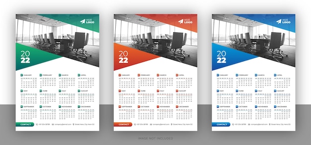 Modèle De Conception De Calendrier Mural D'entreprise Coloré