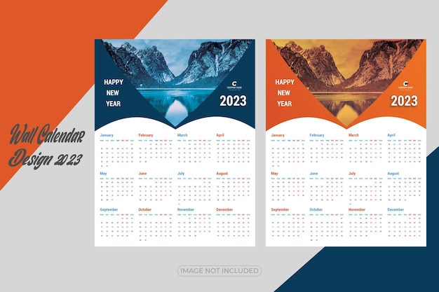 Vecteur modèle de conception de calendrier mural d'entreprise et moderne de bonne année 2023