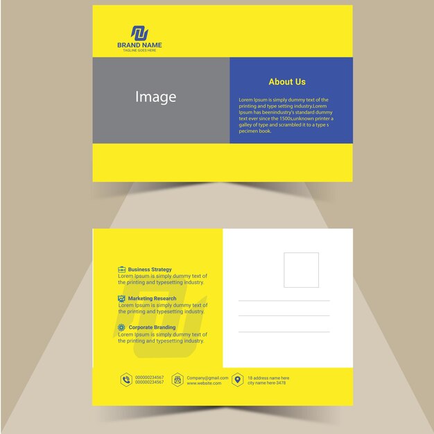 Modèle de conception de carte postale standard d'entreprise