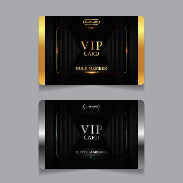 Modèle De Conception De Carte Vip Or Et Platine De Luxe