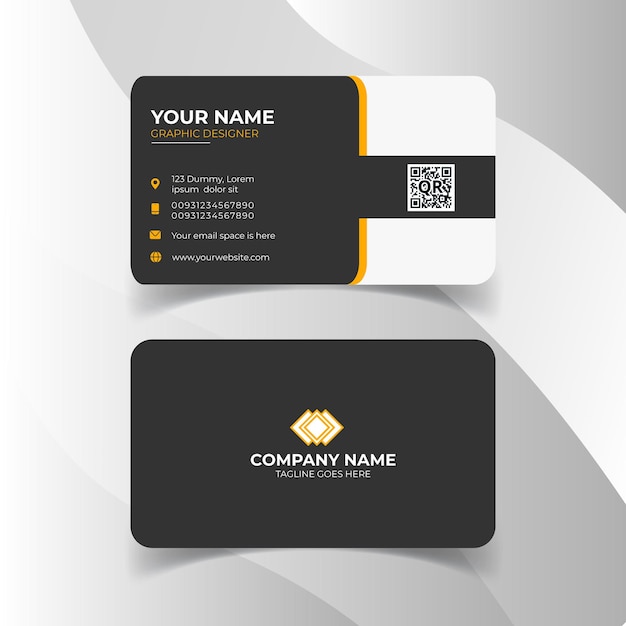 Modèle de conception de carte de visite noire