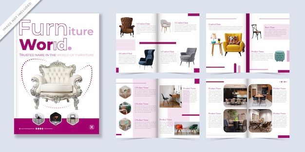 Modèle De Conception De Catalogue De Mobilier D'entreprise